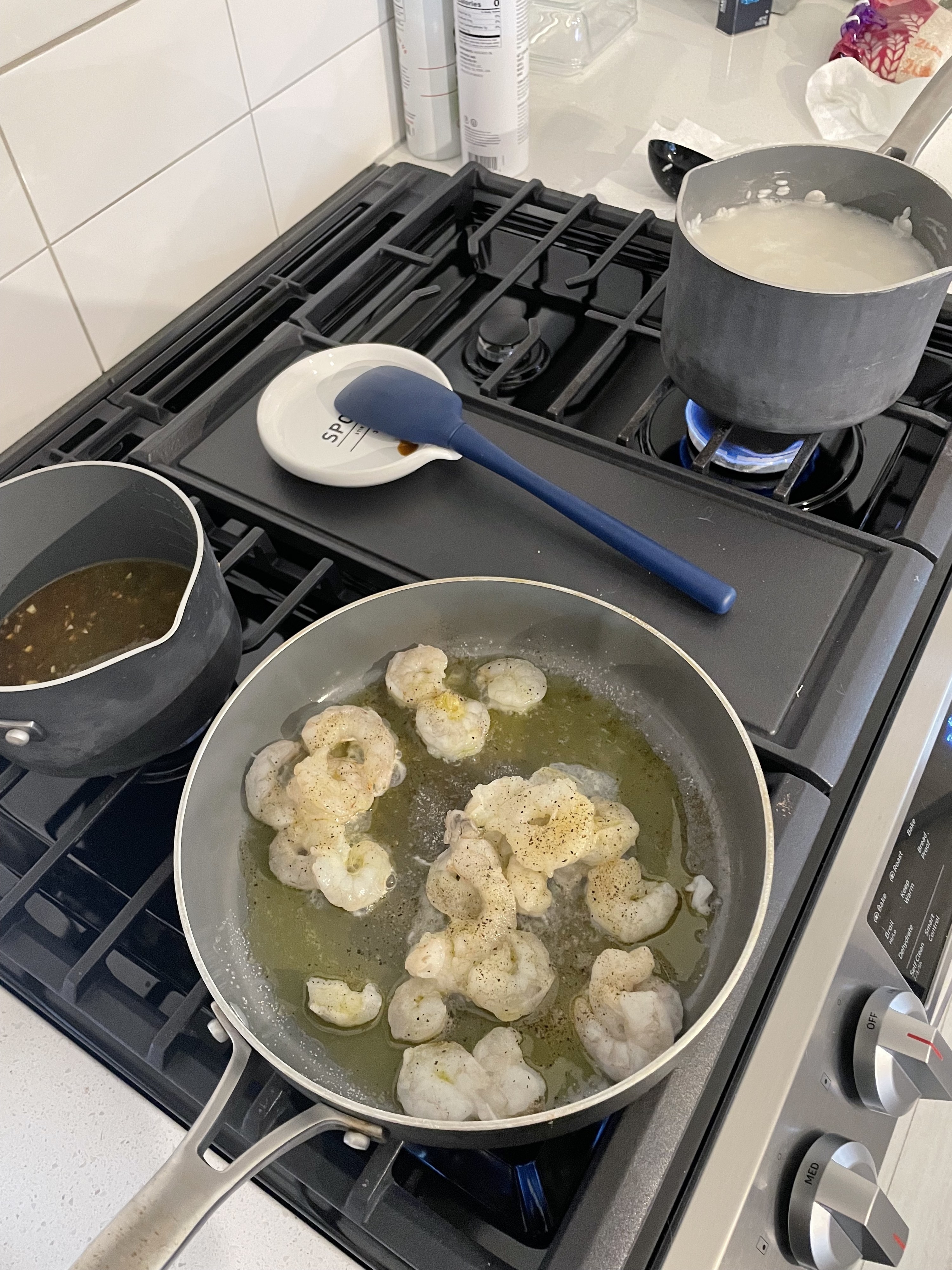 Pots and pans on the stove